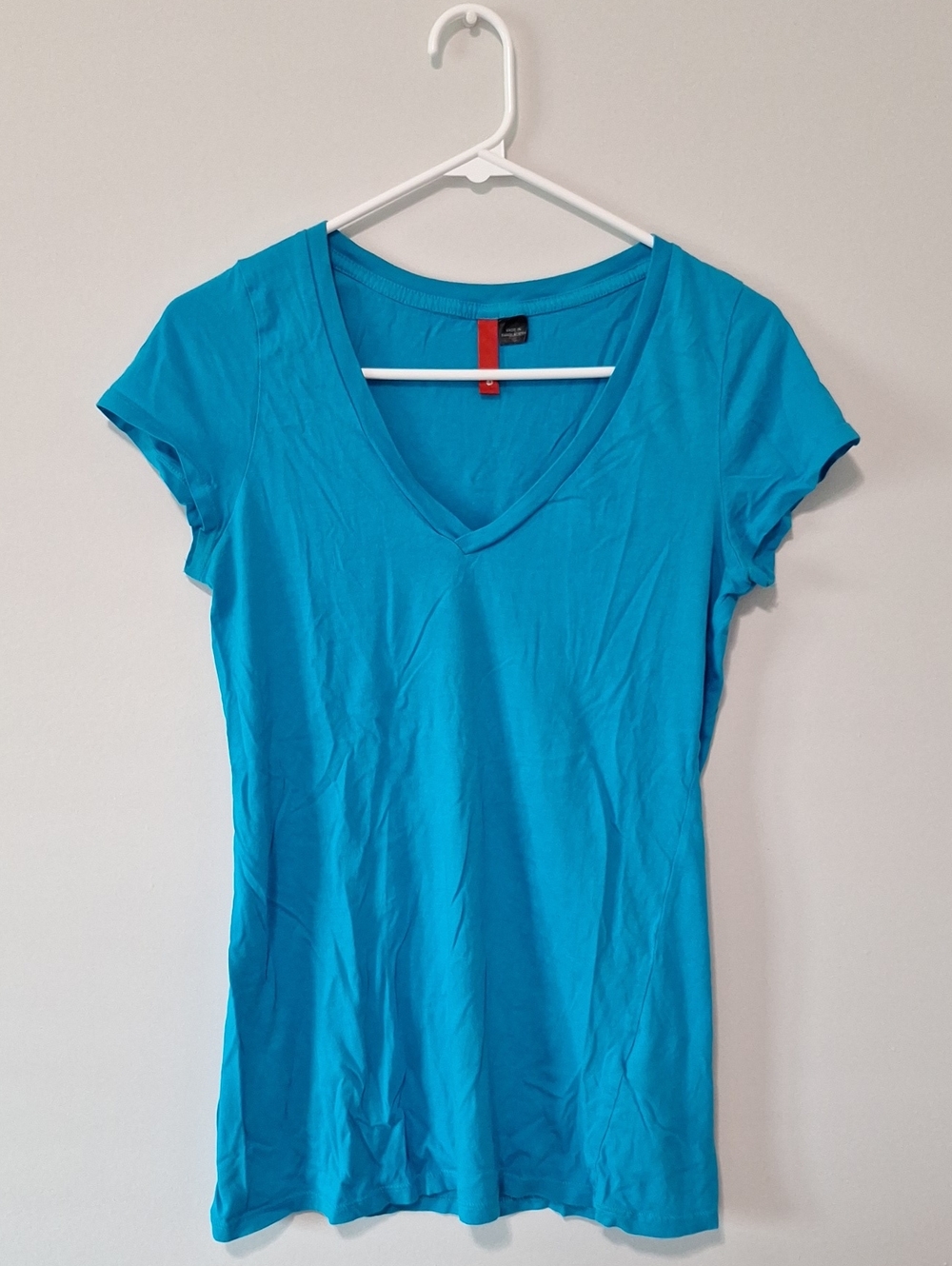 Divided Bright Turquoise V-Neck Short Sleeve Tee